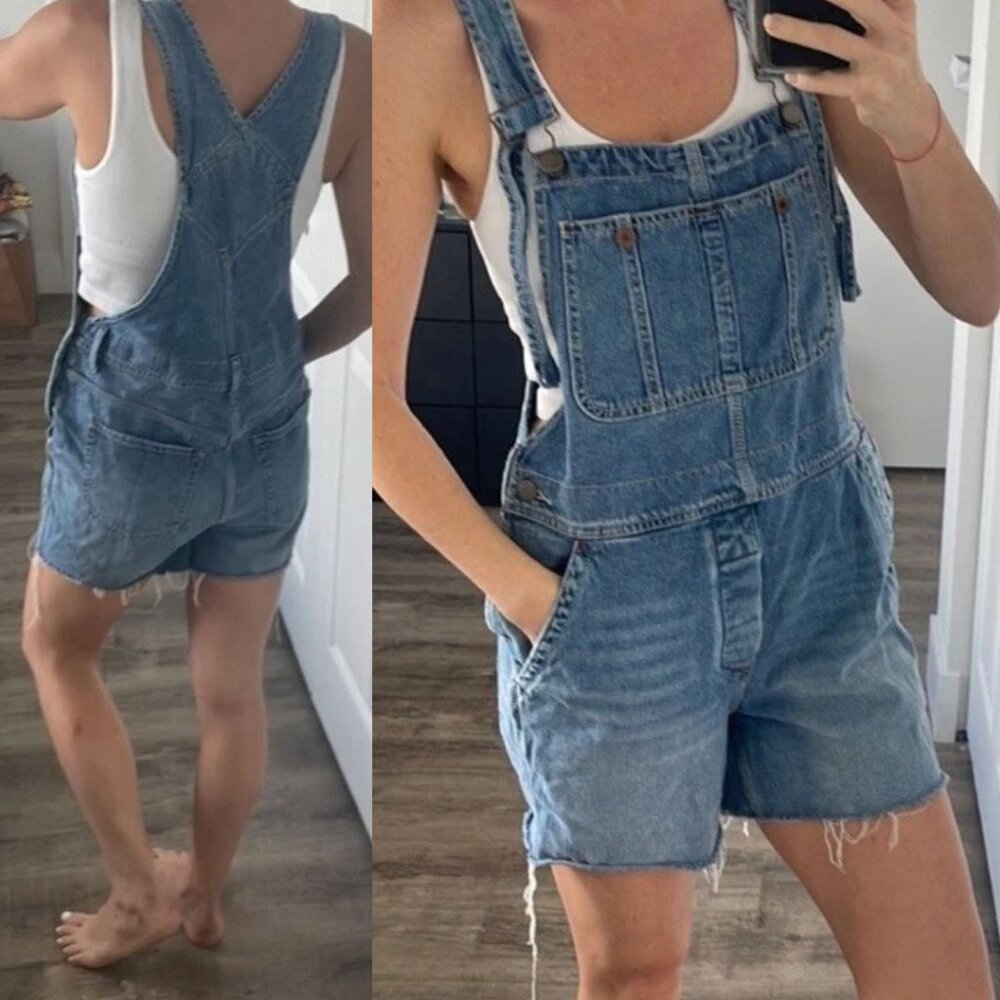 Free People - Denim Overalls Shortalls Overalls OB560096 | Size 26 | Blue Bell - Picture 6 of 13
